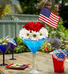 Cheers to the Red, White and Blue Flower Power, Florist Davenport FL